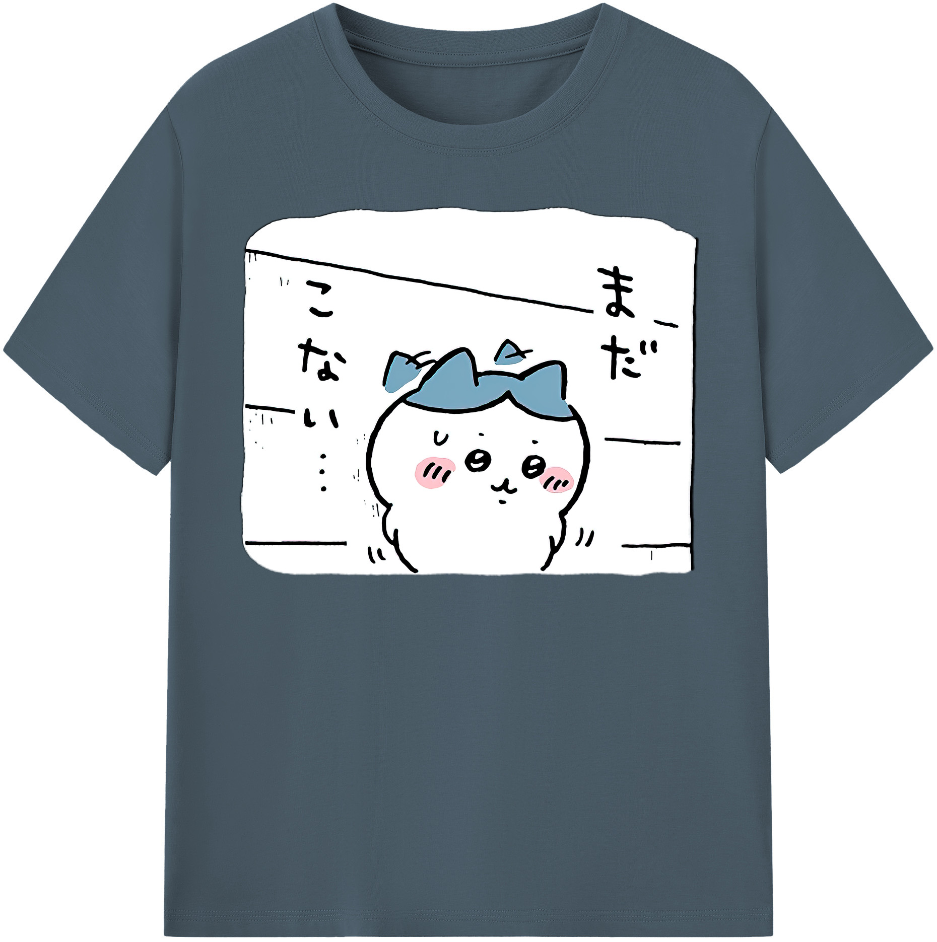 （画像用） ちいかわ ハチワレ Chii-kawa hachiware 綿100％半袖Tシャツ（フロントプリント）